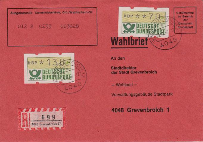 Deutsches Atm Archiv Eingeschriebener Wahlbrief